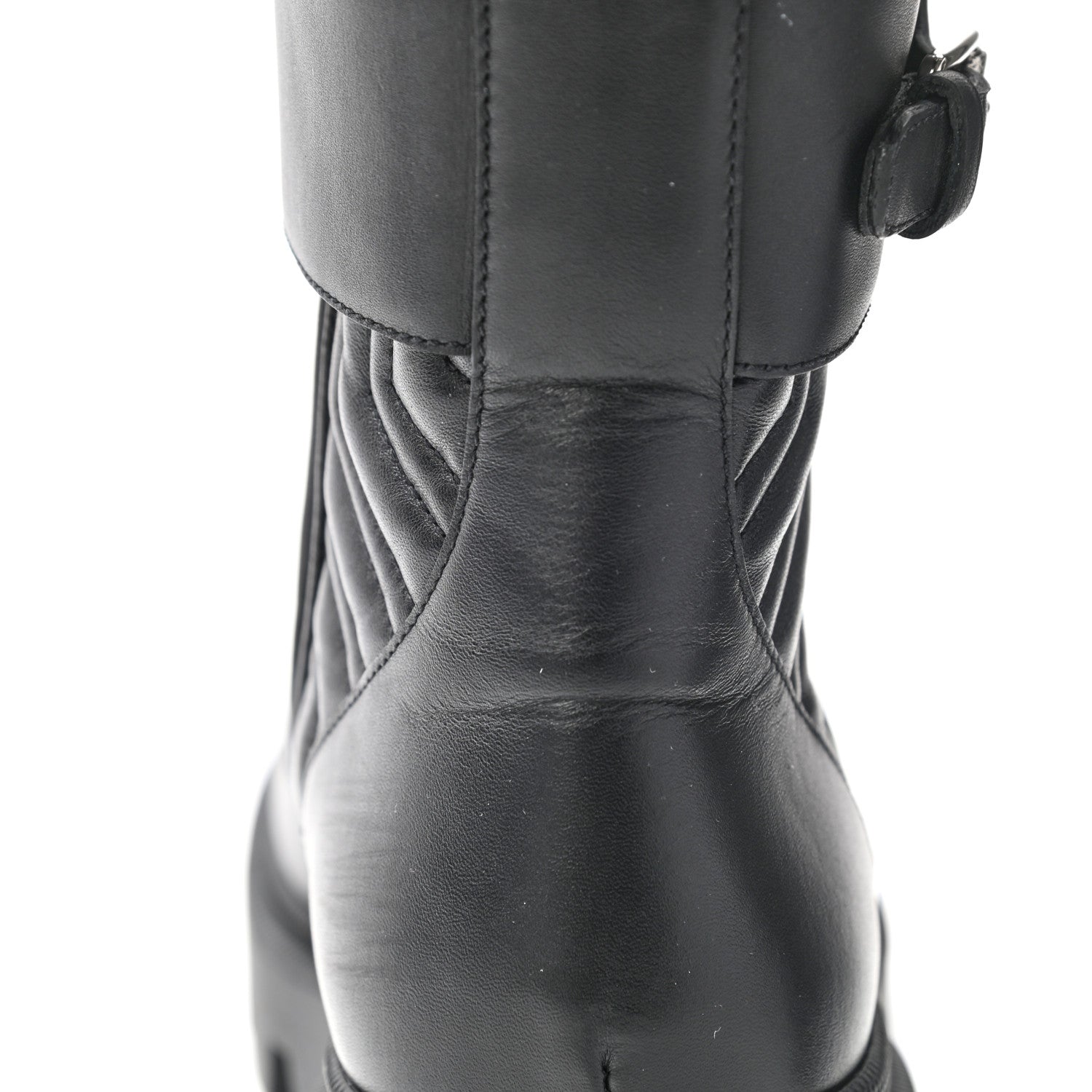Gucci Nappa Frances GG Matelasse Platform Combat Boots 40 Black 11 of 13