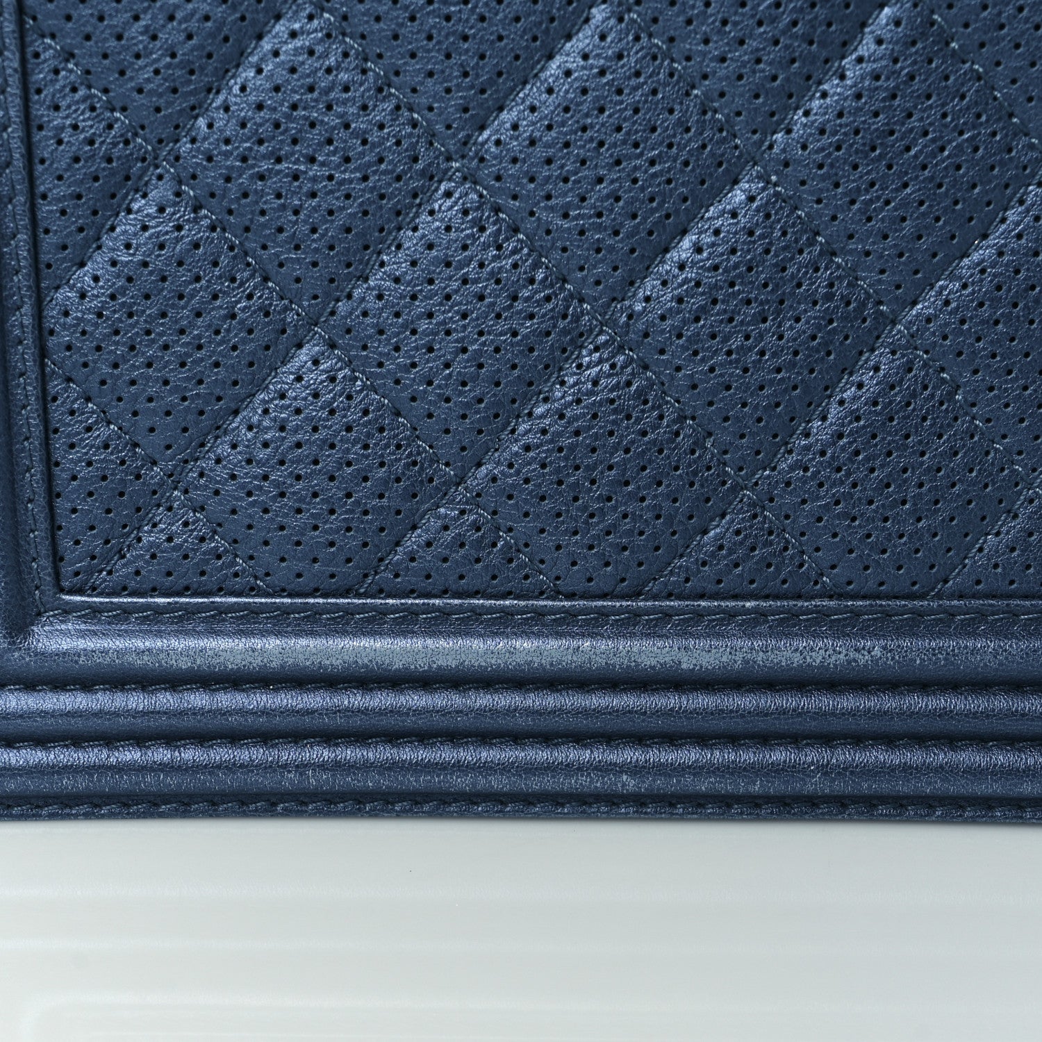 Chanel Perforated Lambskin Quilted New Medium Boy Flap Blue 14 of 18