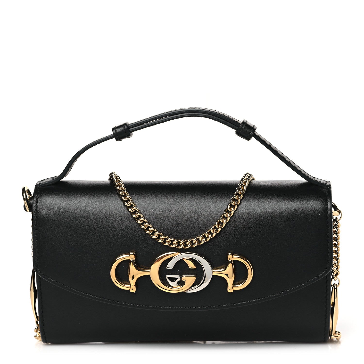 Gucci Smooth Calfskin Mini Zumi Shoulder Bag Black 1 of 10