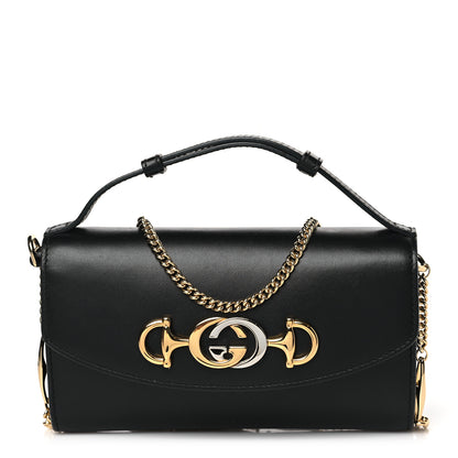 Gucci Smooth Calfskin Mini Zumi Shoulder Bag Black 1 of 10