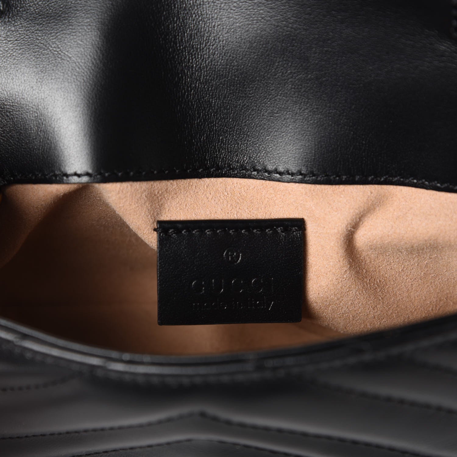 Gucci Calfskin Matelasse Super Mini GG Marmont Shoulder Bag Black 6 of 8