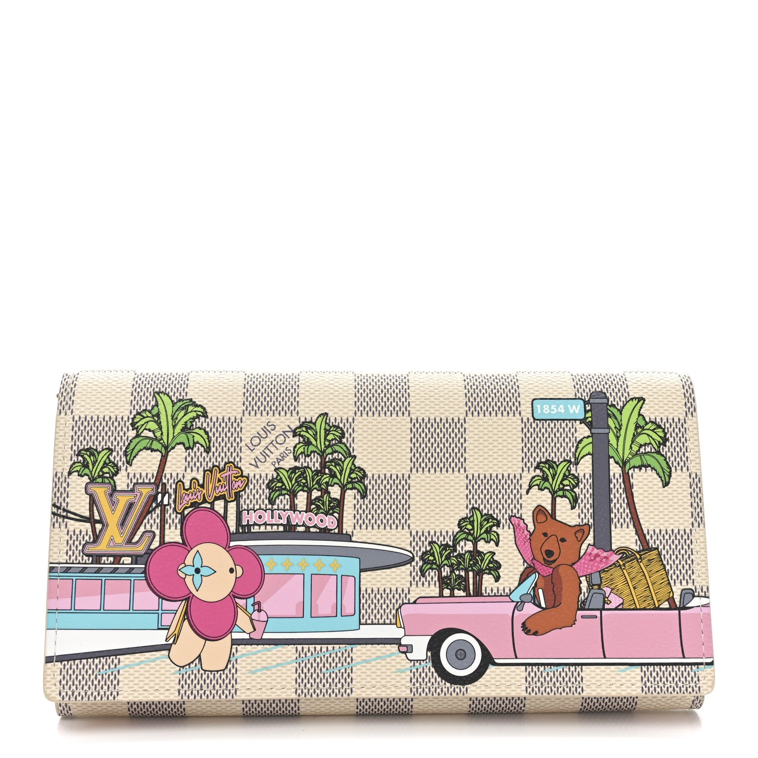 Louis Vuitton Damier Azur 2021 Christmas Animation Hollywood Sarah Wallet Fuchsia 1 of 7