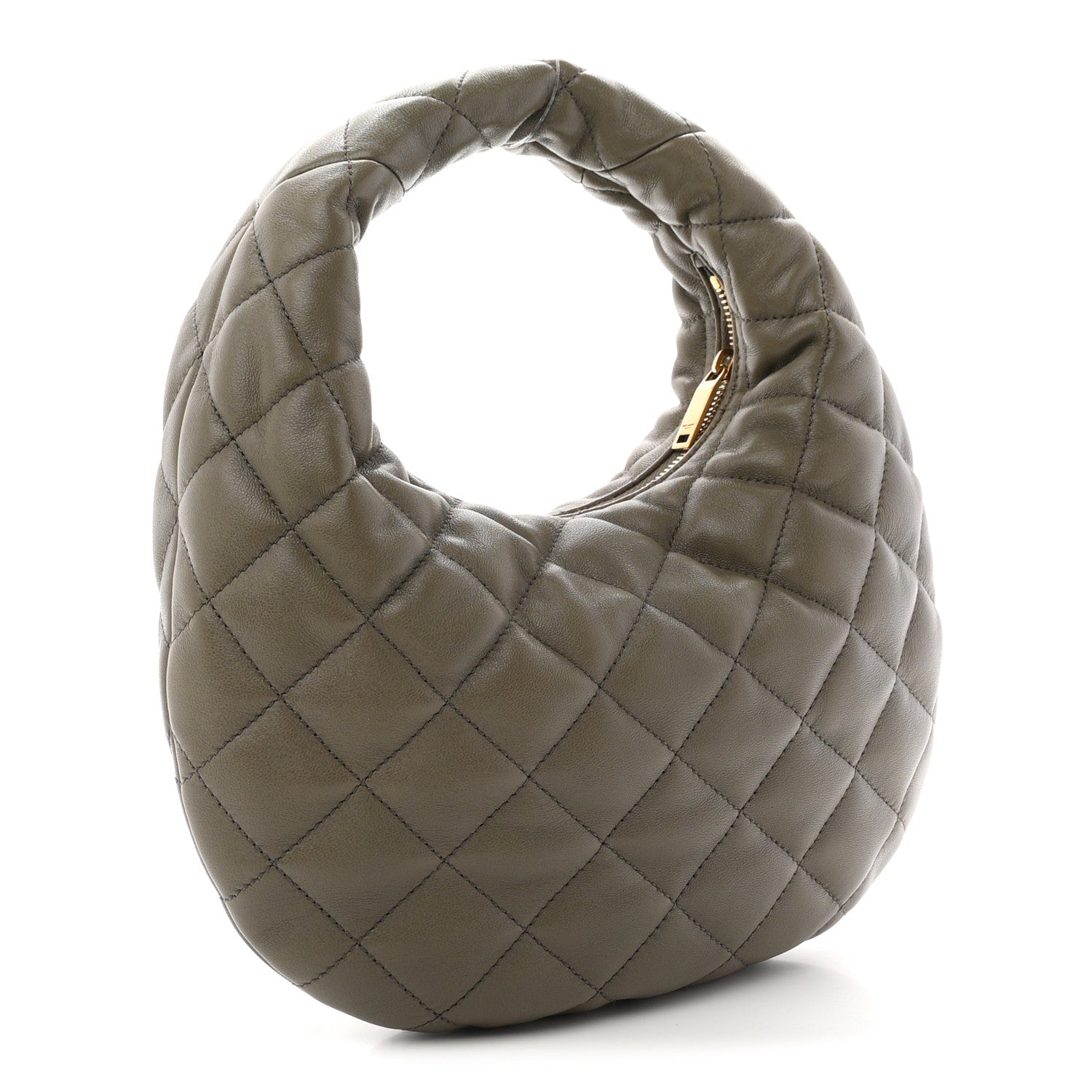 Saint Laurent Lambskin Quilted Icarino Bag Dark Strong Moss 3 of 9