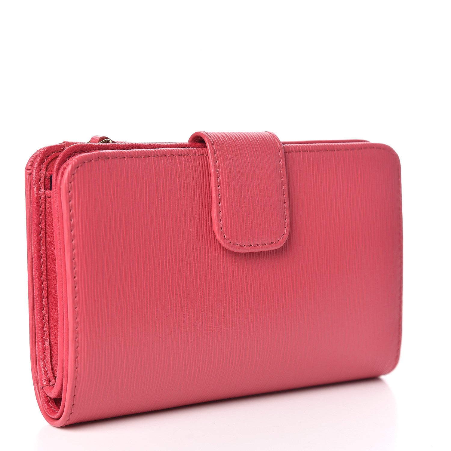 Prada Vitello Move Compact Wallet Peonia 3 of 7