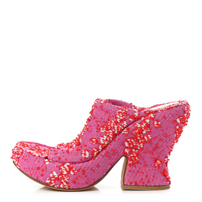 Bottega Veneta Boucle Slide Platform 115 Wedge Sandals 38 Bubble Gum 1 of 12
