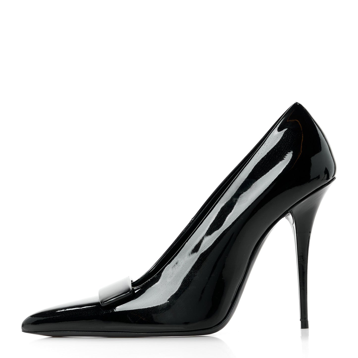 Patent Calfskin Kayla 110 Pumps 38 Black