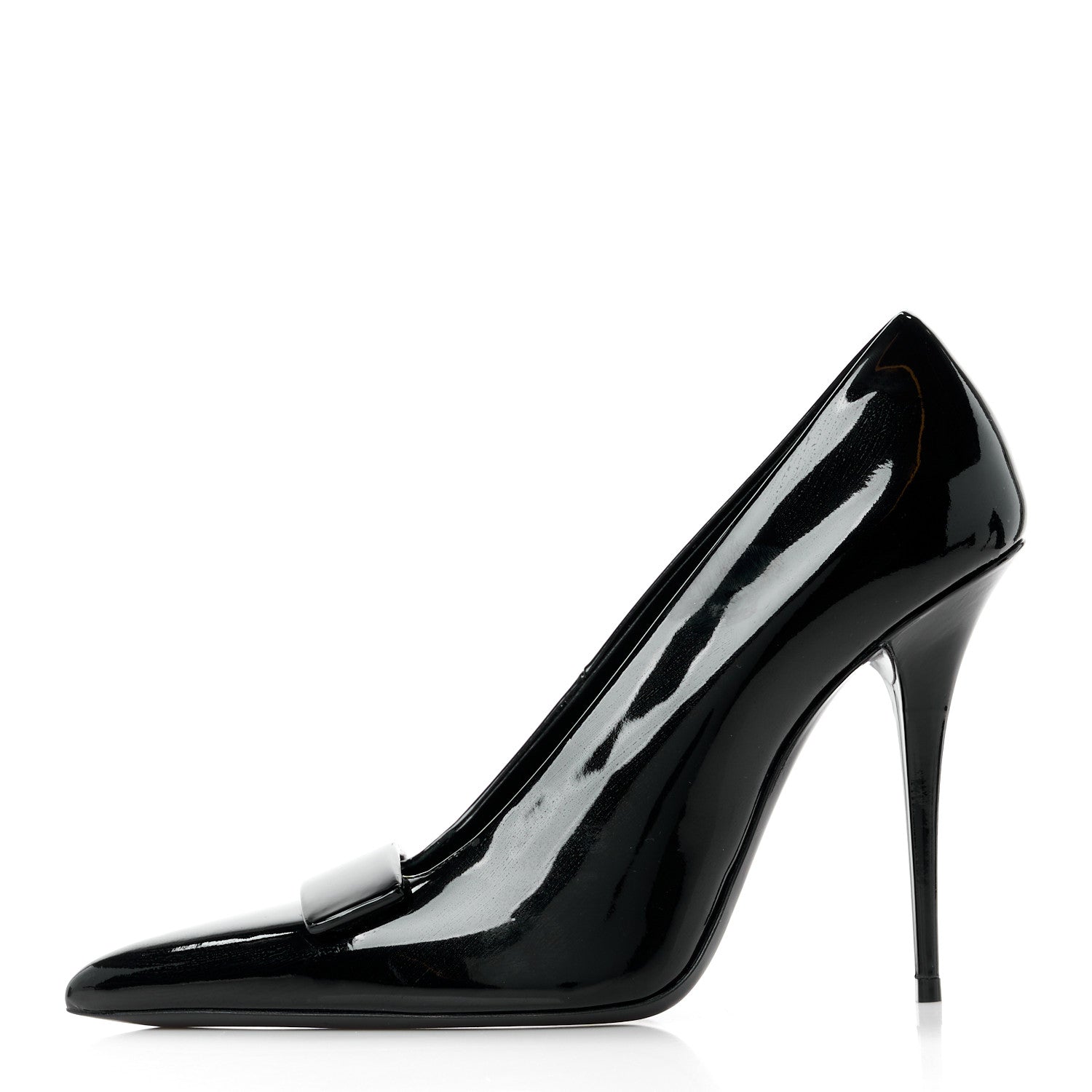 Saint Laurent Patent Calfskin Kayla 110 Pumps 38 Black 1 of 9