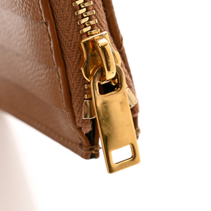 Saint Laurent Grain De Poudre Matelasse Chevron Monogram Fragments Zippered Card Case Cork 9 of 10