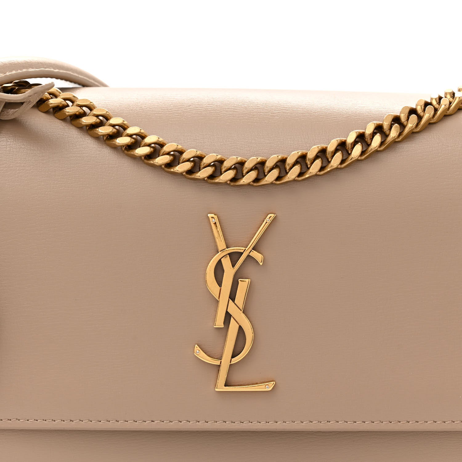Saint Laurent Calfskin Medium Monogram Sunset Dark Beige 9 of 17