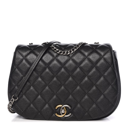 Chanel Calfskin Quilted Casual Pocket Messenger Flap Black 1 of 11