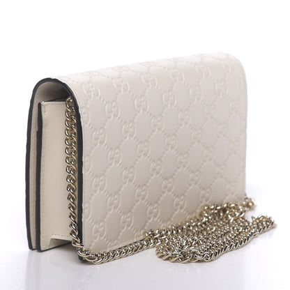 Gucci Guccissima Bow Chain Wallet White 3 of 9