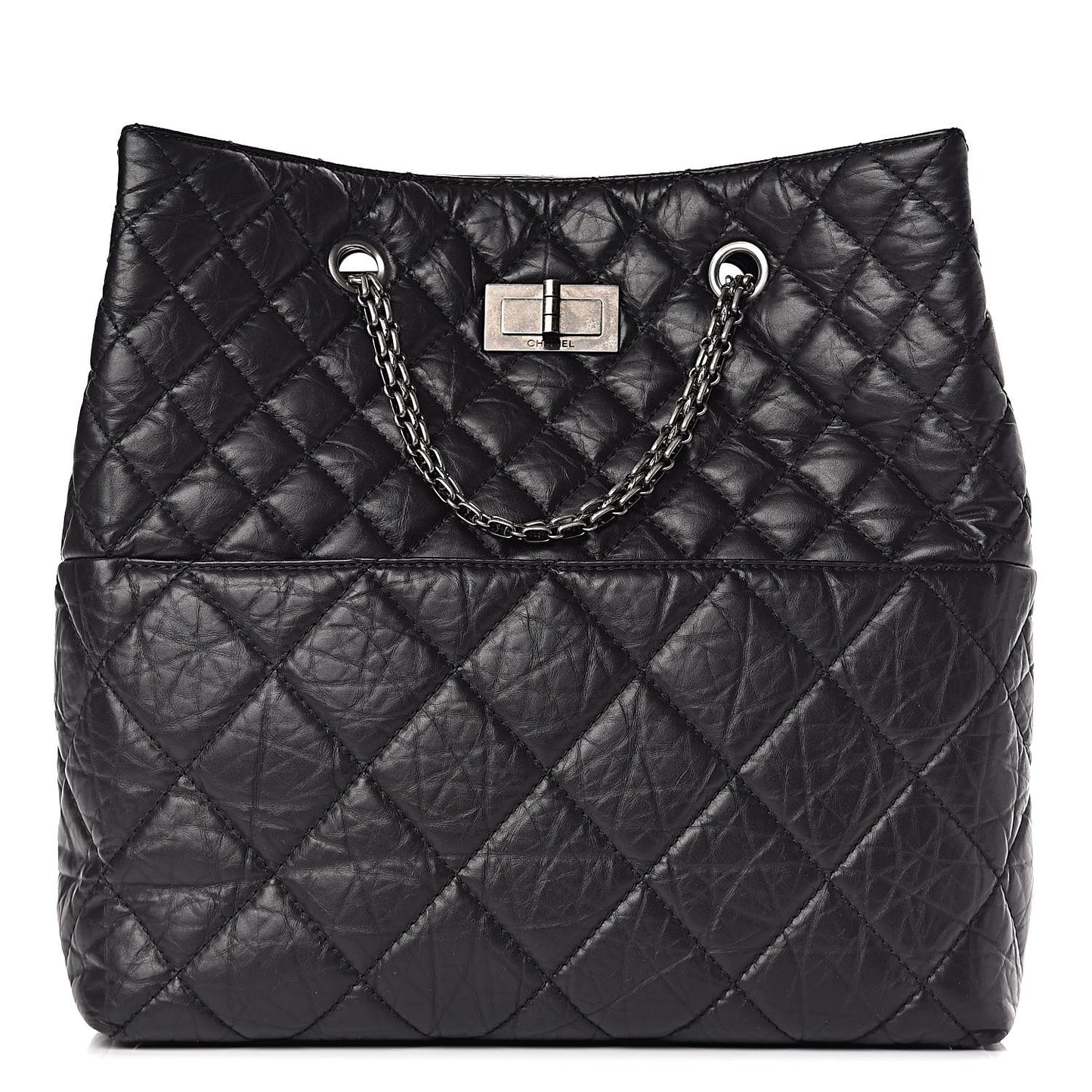 Aged Calfskin Quilted Reissue 2.55 Tote Black