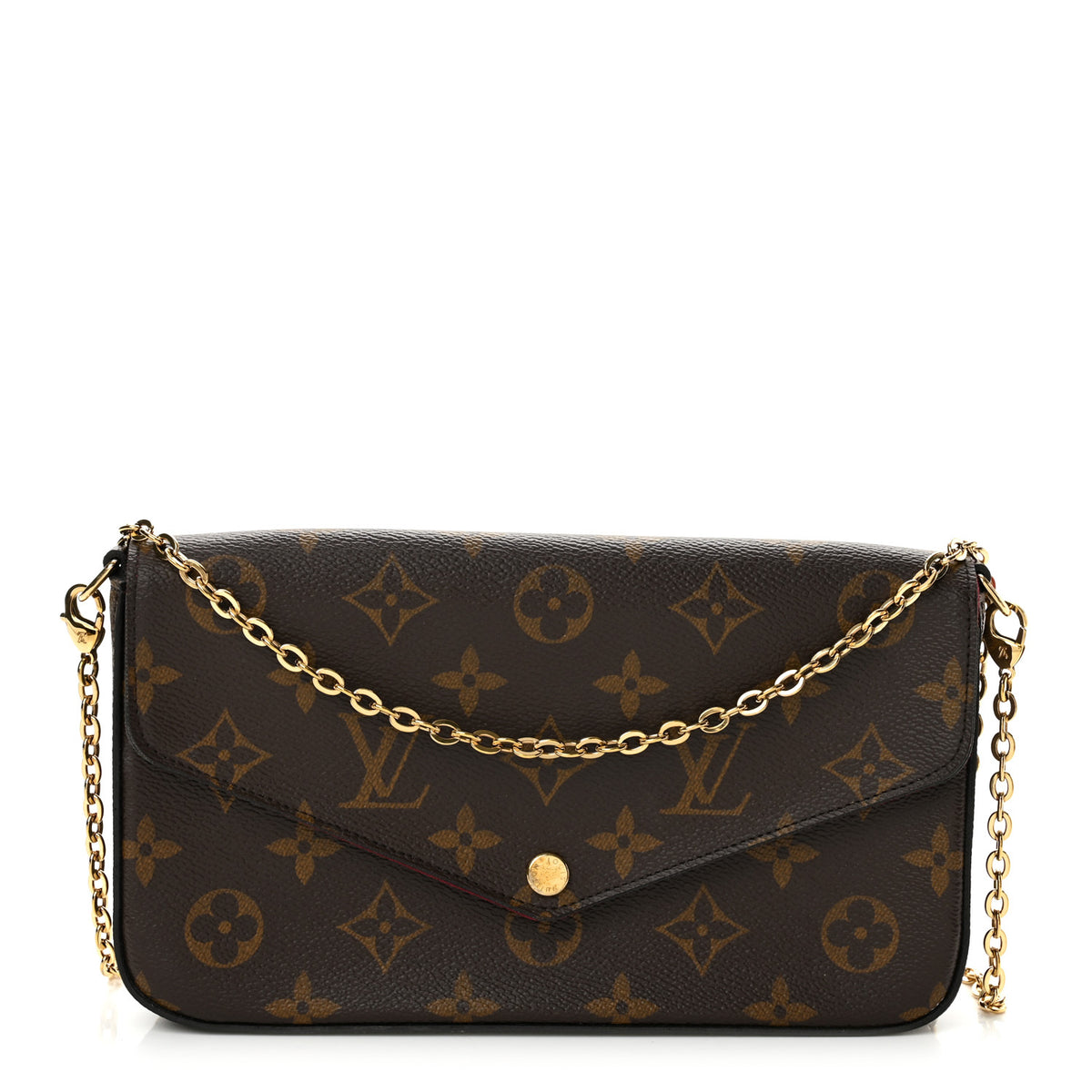 Monogram Pochette Felicie Chain Wallet Fuchsia
