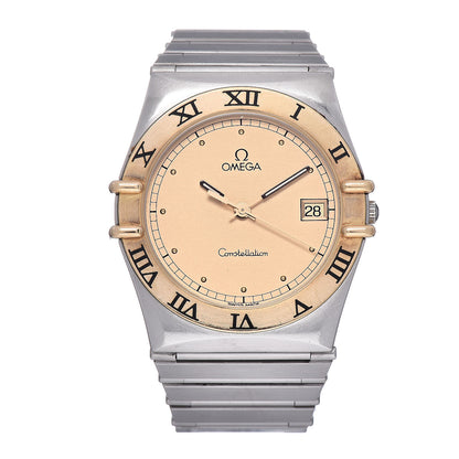 Omega Stainless Steel 18K Yellow Gold 33mm Constellation Quartz Watch Champagne 396.1075 1 of 10
