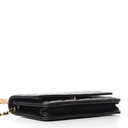 Chanel Lambskin Quilted Wallet On Chain WOC Black 4 of 9