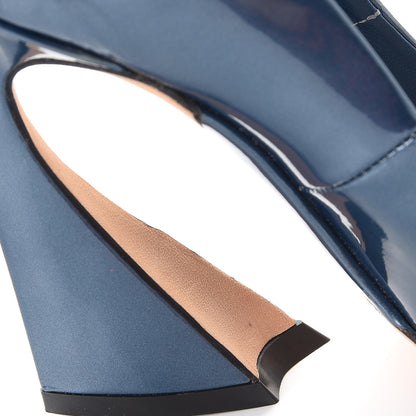 Christian Dior Patent Slingback Pumps 34 Blue 15 of 17