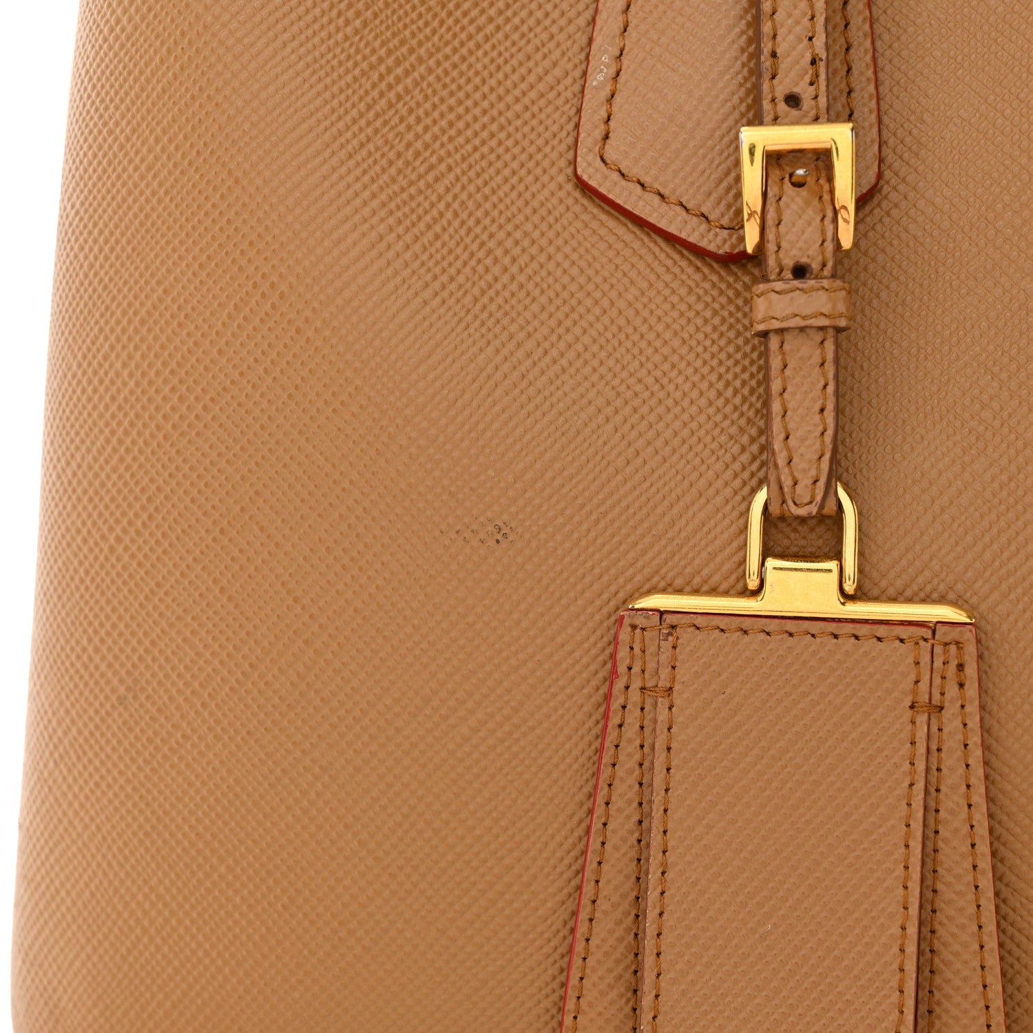 Prada Saffiano Cuir Small Double Bag Caramel Fuoco 11 of 17