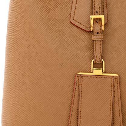 Prada Saffiano Cuir Small Double Bag Caramel Fuoco 11 of 17