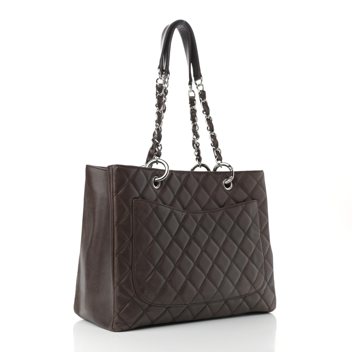 Caviar Quilted Grand Shopping Tote GST Brown