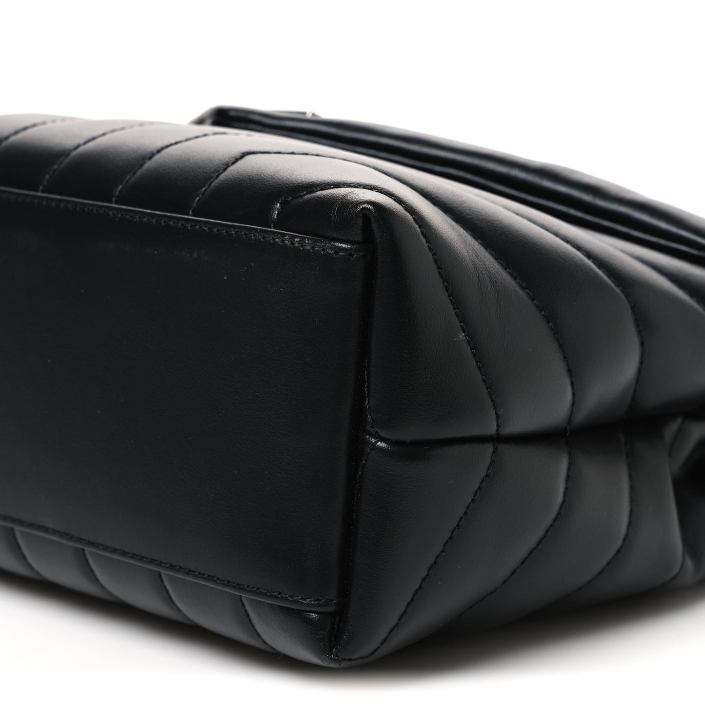 Calfskin Y Quilted Monogram Small Loulou Chain Satchel Black Black