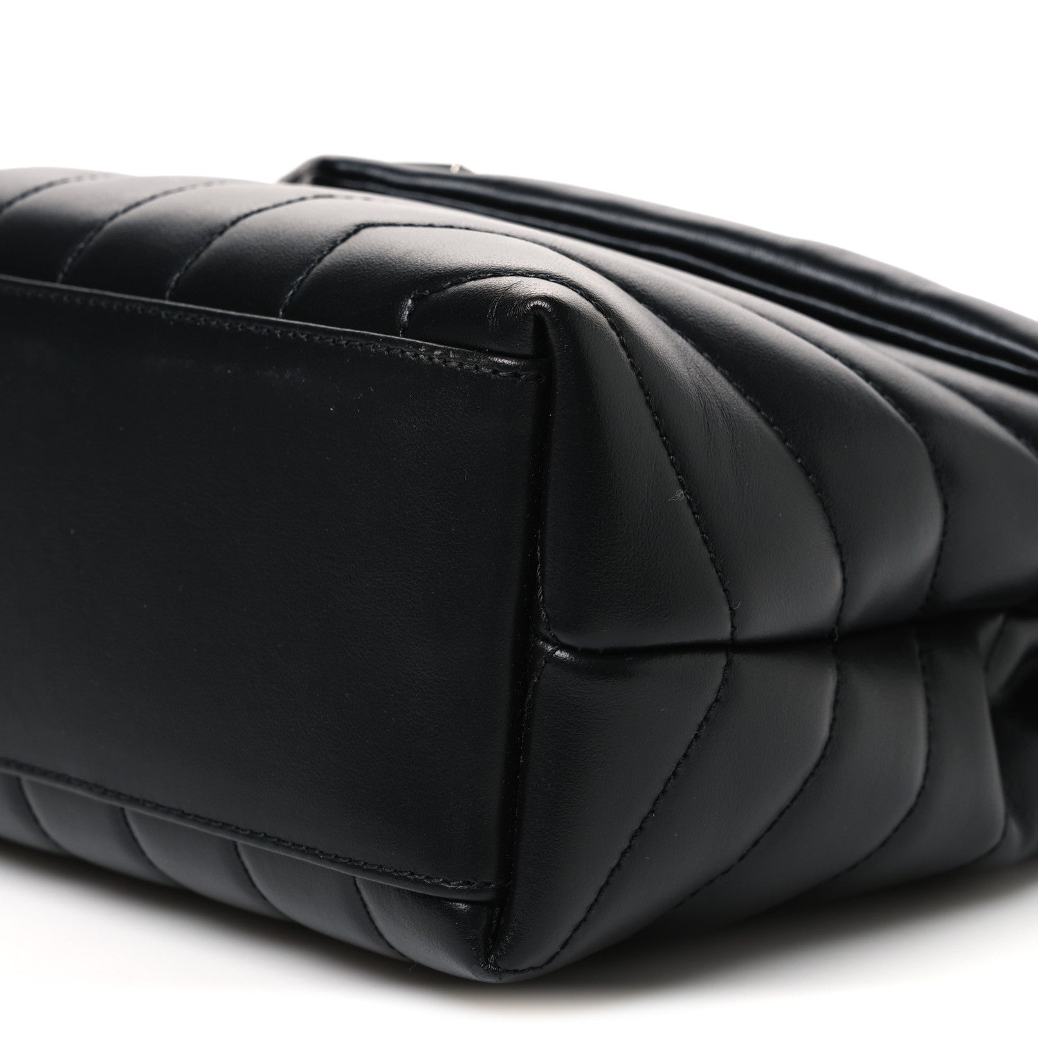 Saint Laurent Calfskin Y Quilted Monogram Small Loulou Chain Satchel Black Black 10 of 11