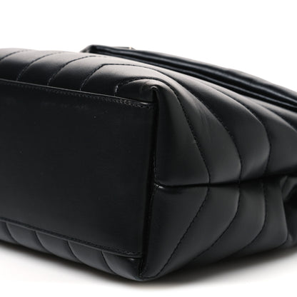 Saint Laurent Calfskin Y Quilted Monogram Small Loulou Chain Satchel Black Black 10 of 11