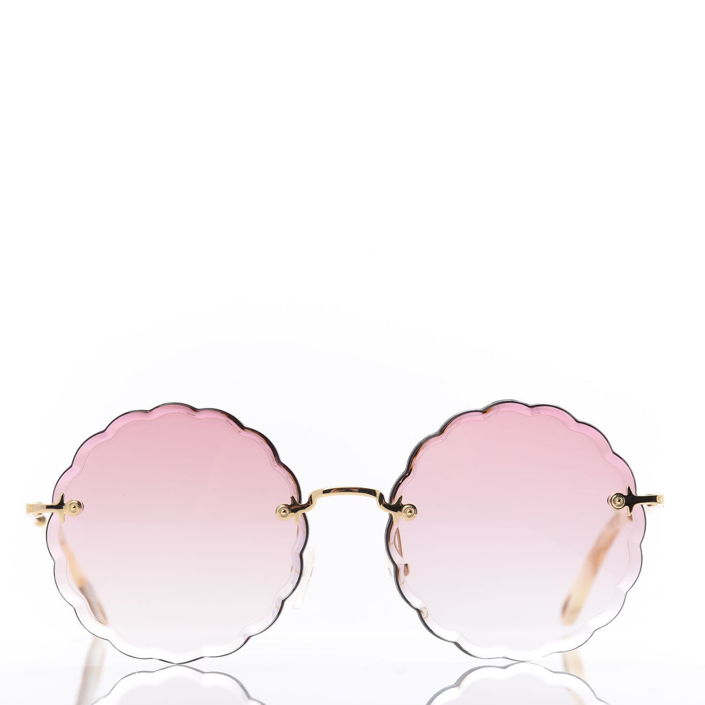 Rosie Bevelled Round Sunglasses CE142S Gold Gradient Coral