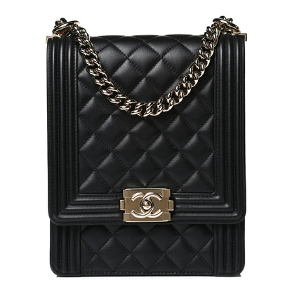 Chanel Calfskin Quilted North South Boy Flap Black 1 of 16