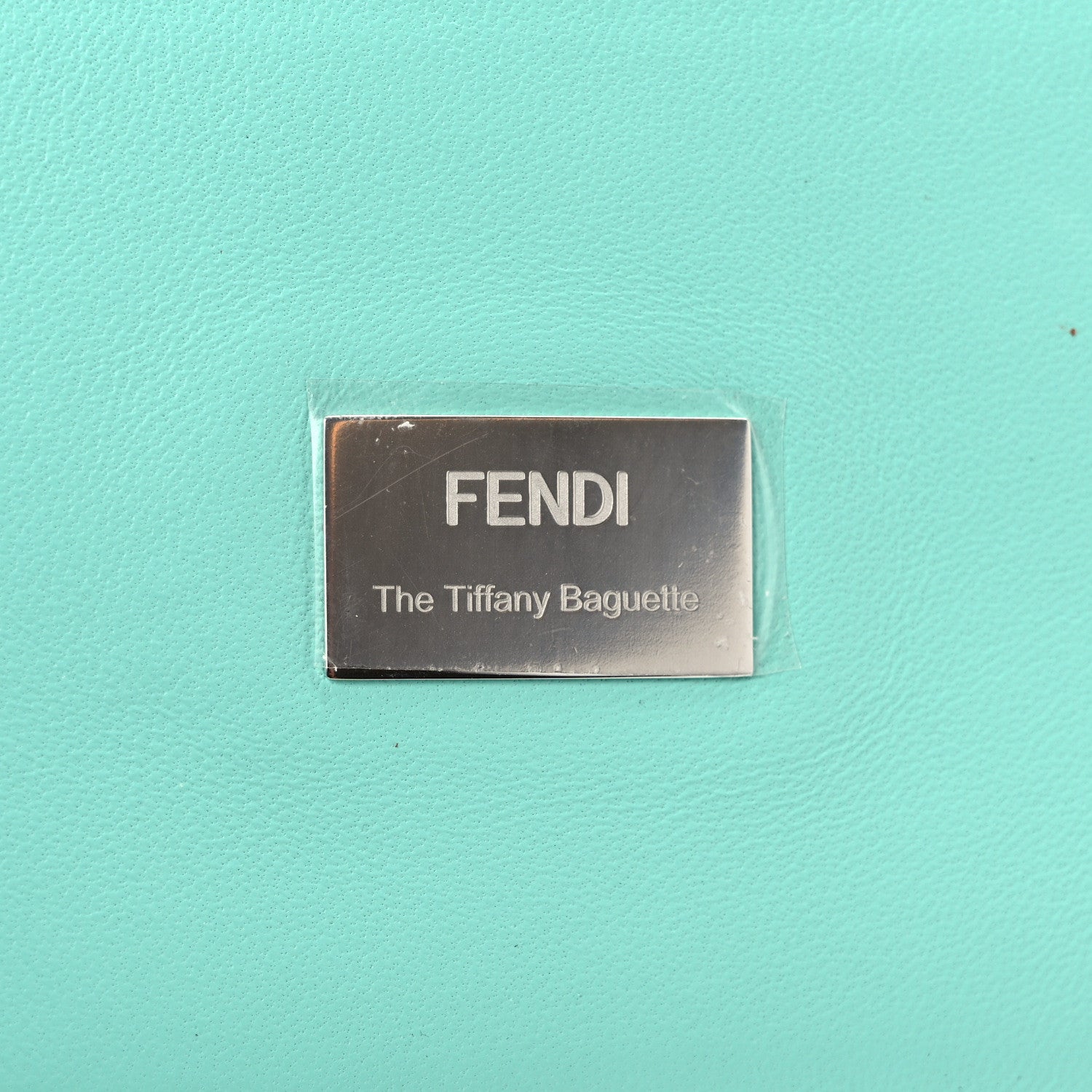 Fendi X TIFFANY Satin Nappa Silver Baguette Blue Tiffany Silver 6 of 9