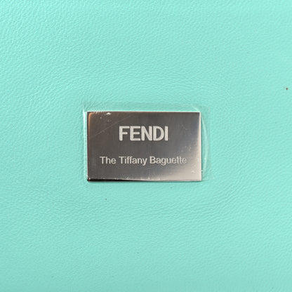 Fendi X TIFFANY Satin Nappa Silver Baguette Blue Tiffany Silver 6 of 9