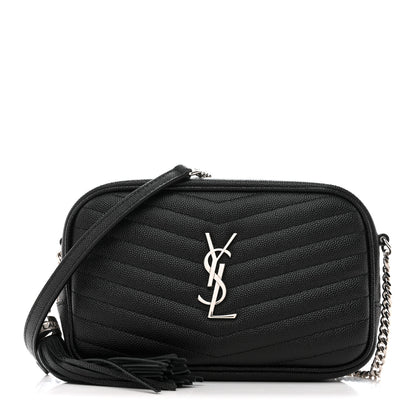Saint Laurent Grain De Poudre Matelasse Monogram Mini Lou Camera Bag Black 1 of 12