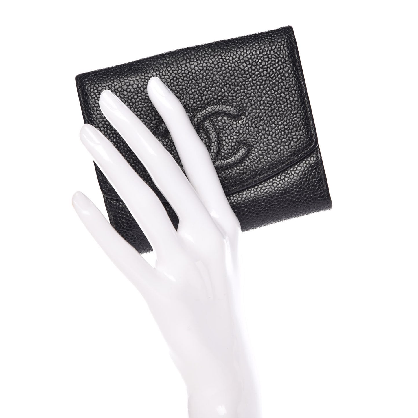 Caviar Timeless CC Compact French Wallet Black