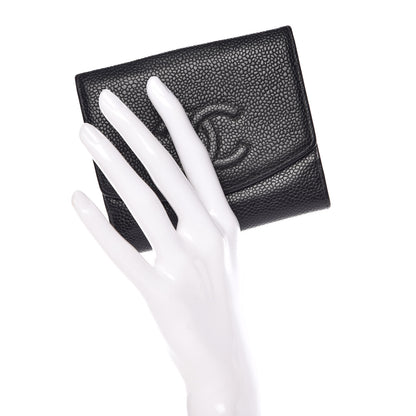 Chanel Caviar Timeless CC Compact French Wallet Black 2 of 12