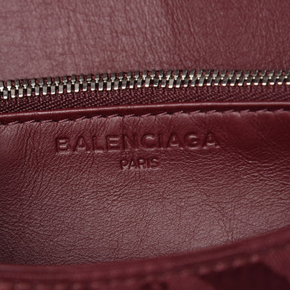 Balenciaga Nylon Jacquard Diagonal Logo Small Scarf Lock Chain Shoulder Bag Rouge Bordeaux Black Beige 6 of 8