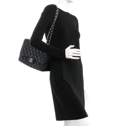 Chanel Caviar Quilted Jumbo Single Flap Black 3 of 8
