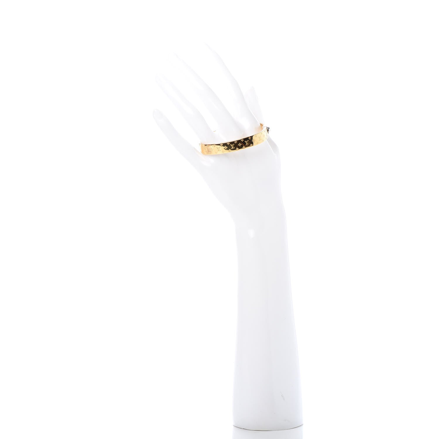Louis Vuitton Brass Monogram Nanogram Cuff S Gold 2 of 5