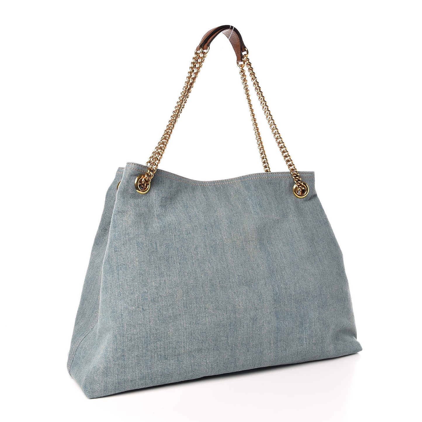 Denim Large Soho Chain Shoulder Bag Blue