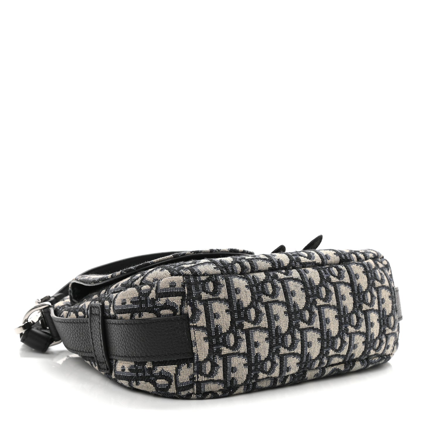 Oblique Mini Soft Saddle Bag Beige Black