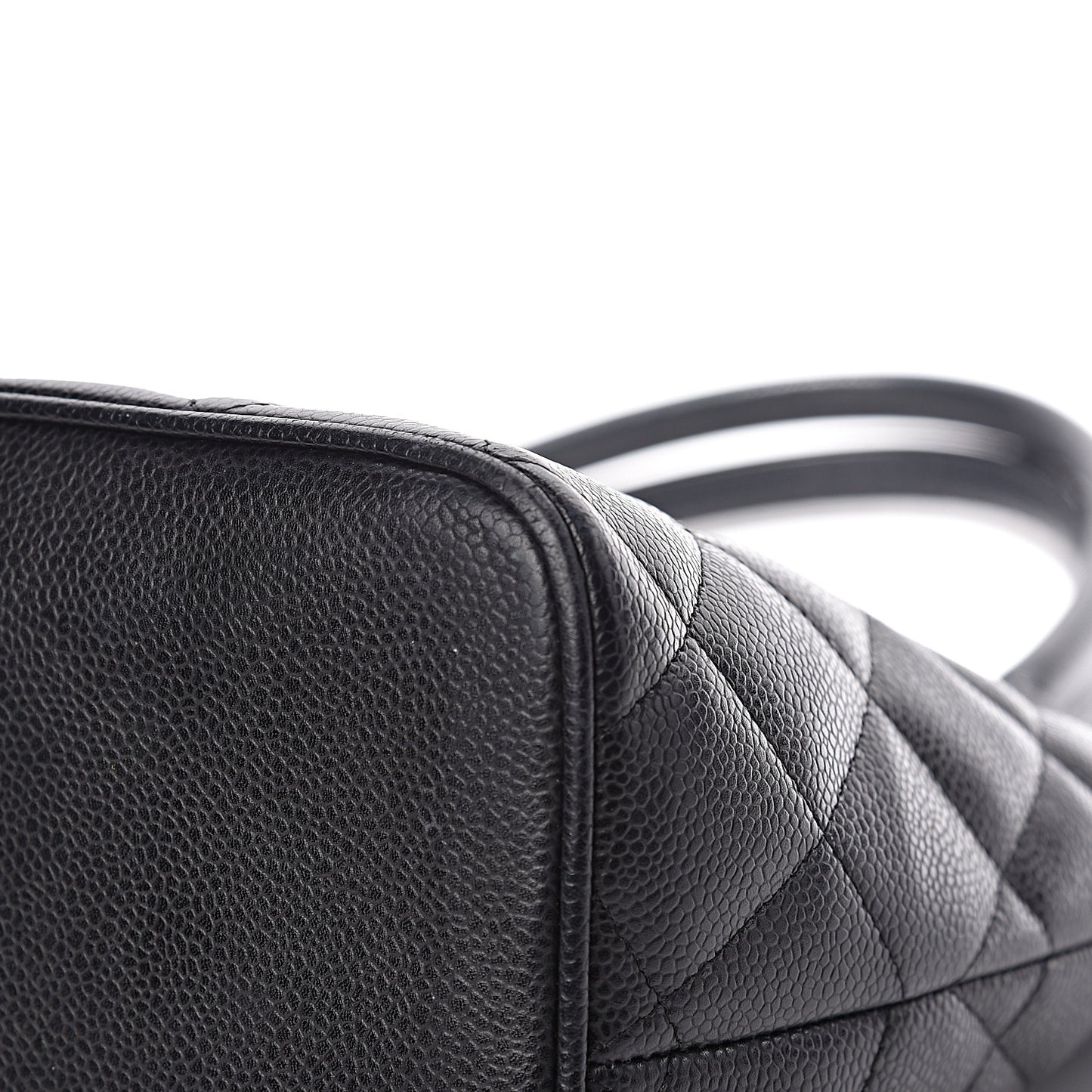 Caviar Quilted Medallion Tote Black