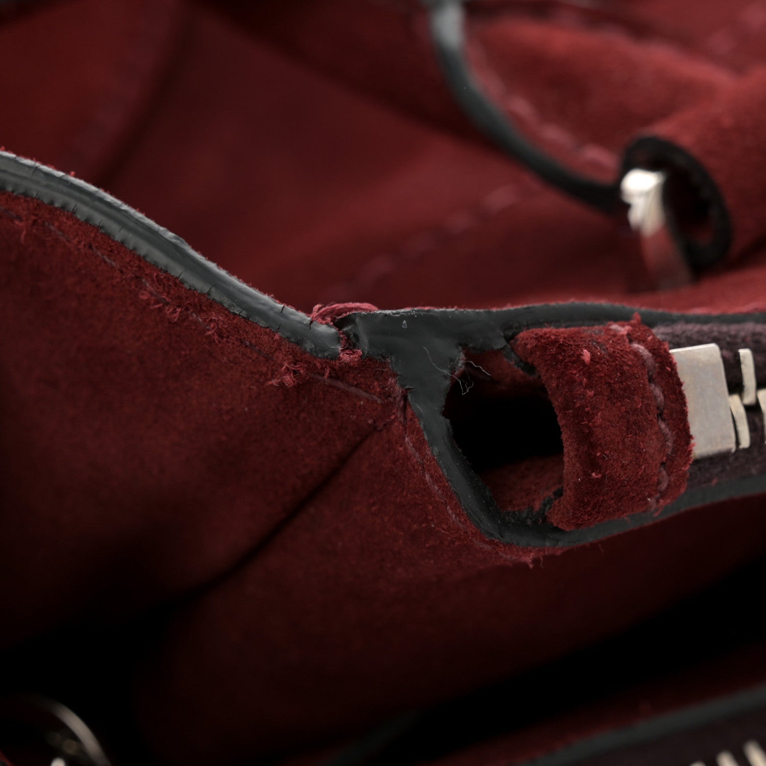 Prada Suede Scamosciato Stitched Small Twin Pocket Tote Porpora 12 of 16