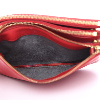 Celine Lambskin Small Trio Crossbody Bag Red 5 of 18