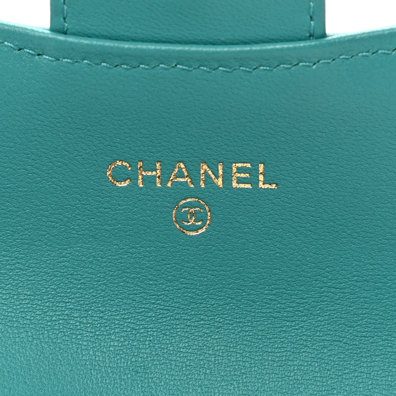 Chanel Lambskin Quilted Flap Card Holder Wallet Turquoise 6 of 8