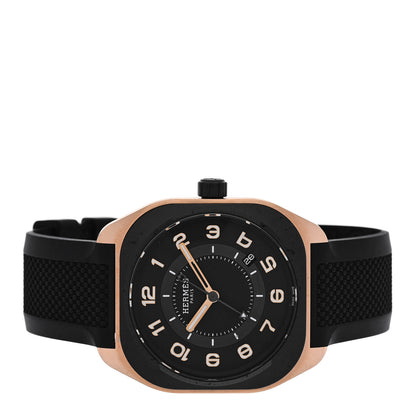 Hermes DLC Coated Titanium 18K Rose Gold Rubber 39mm H08 Automatic Watch Black 2 of 5