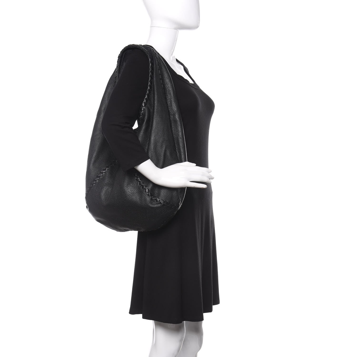 Bottega Veneta Cervo Deerskin Large Hobo Black 2 of 9