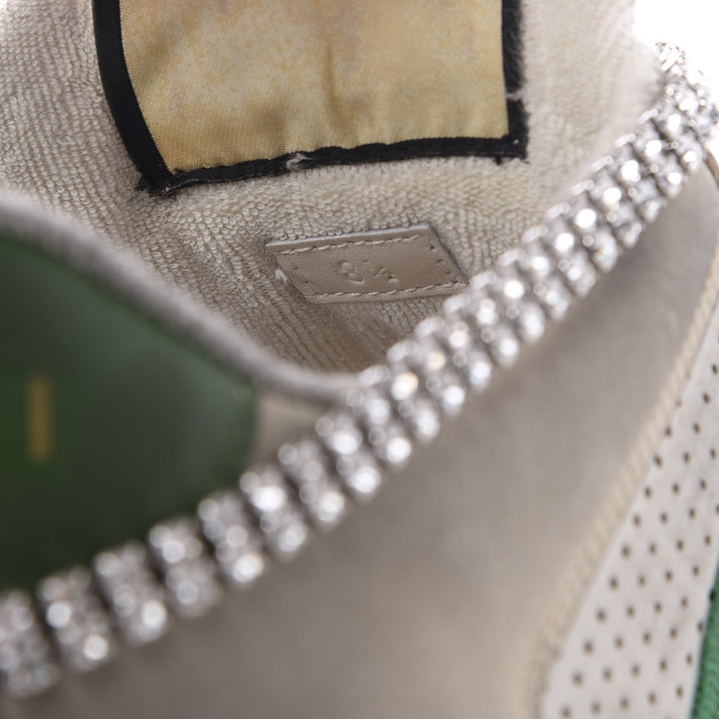 Nubuck Calfskin Web Removable Crystals Mens Screener Sneakers 8.5 Dusty Milk New Mystic White