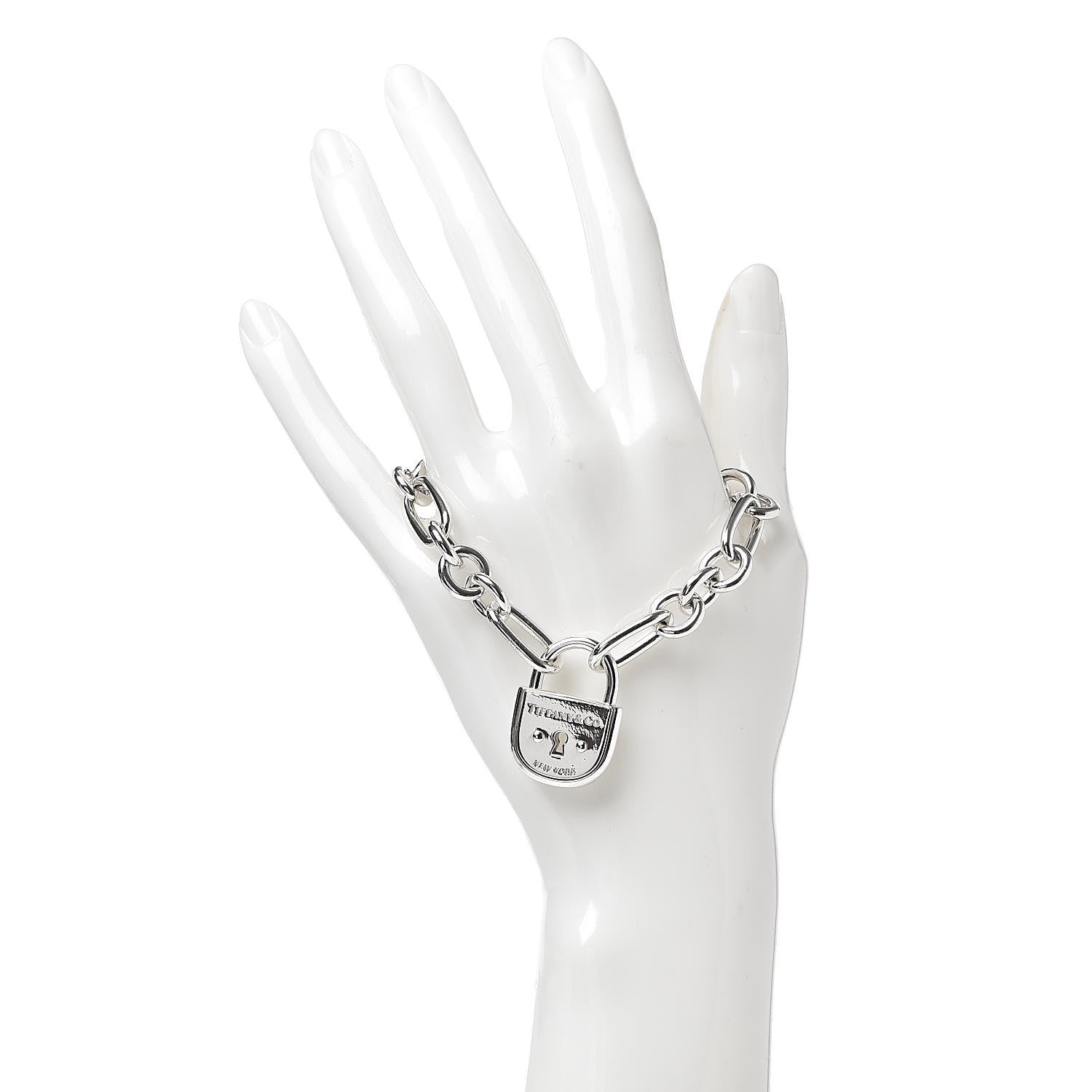 Tiffany Sterling Silver Lock Charm Bracelet 2 of 5