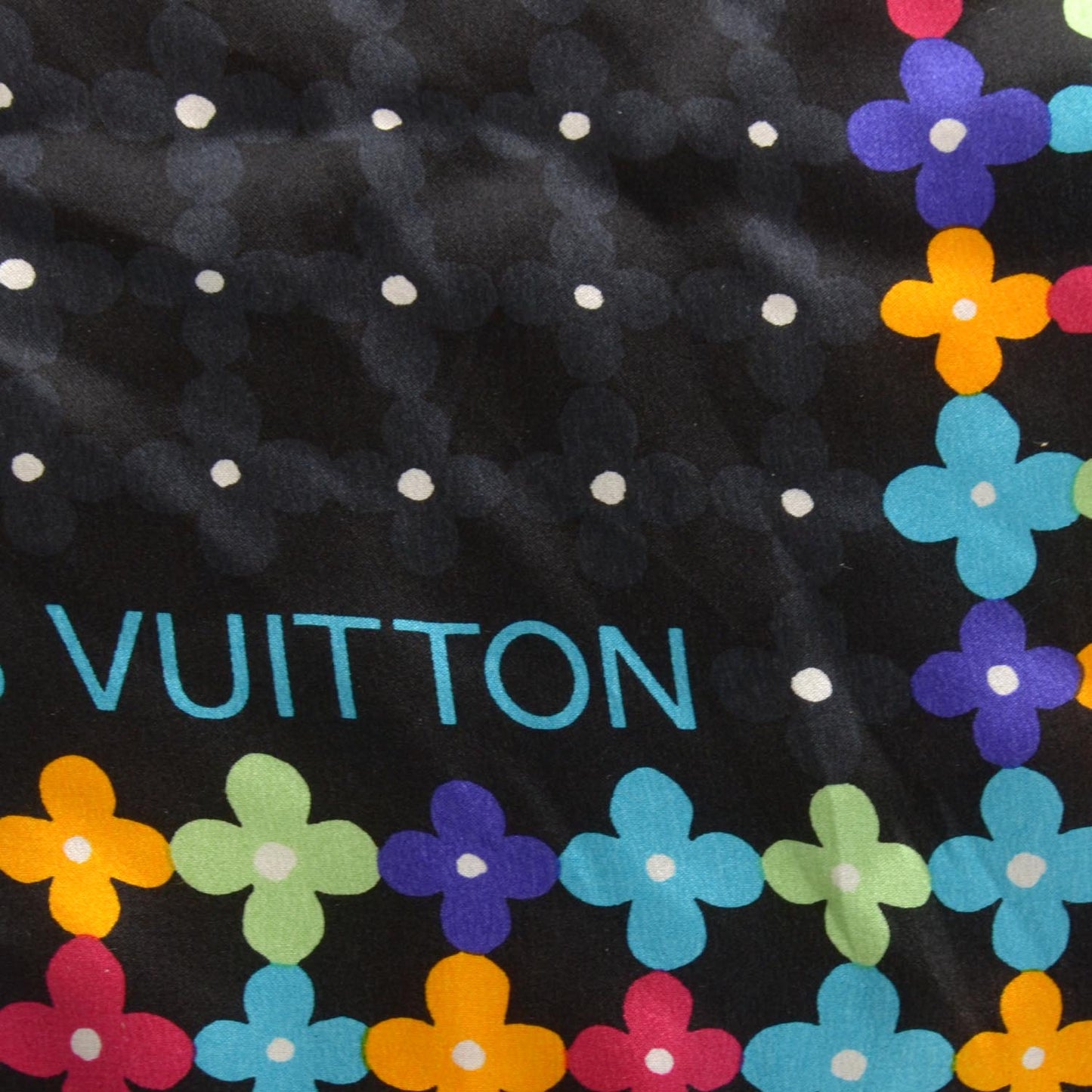 Silk Farandole Square Scarf Black