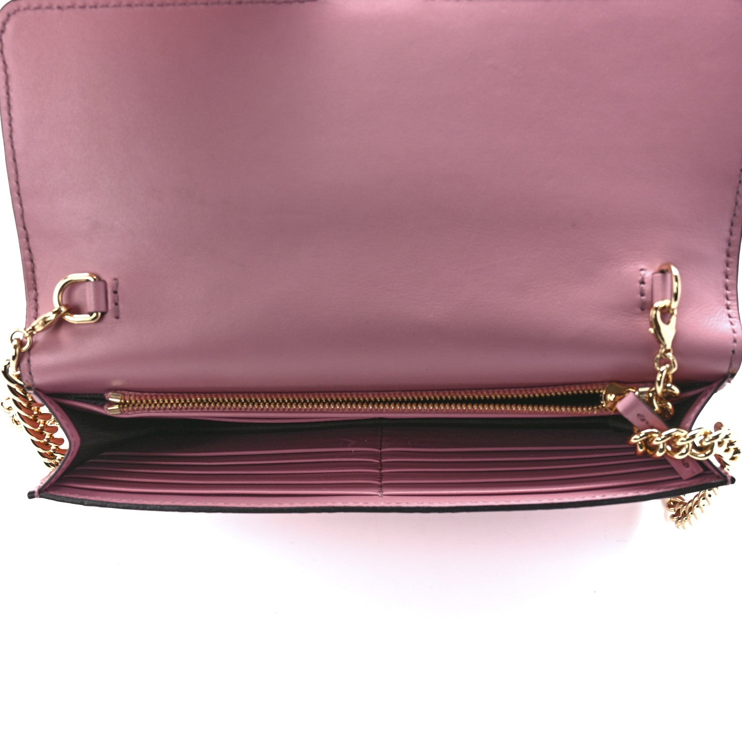 Gucci Guccissima Icon Chain Wallet Carmine Rose 5 of 10