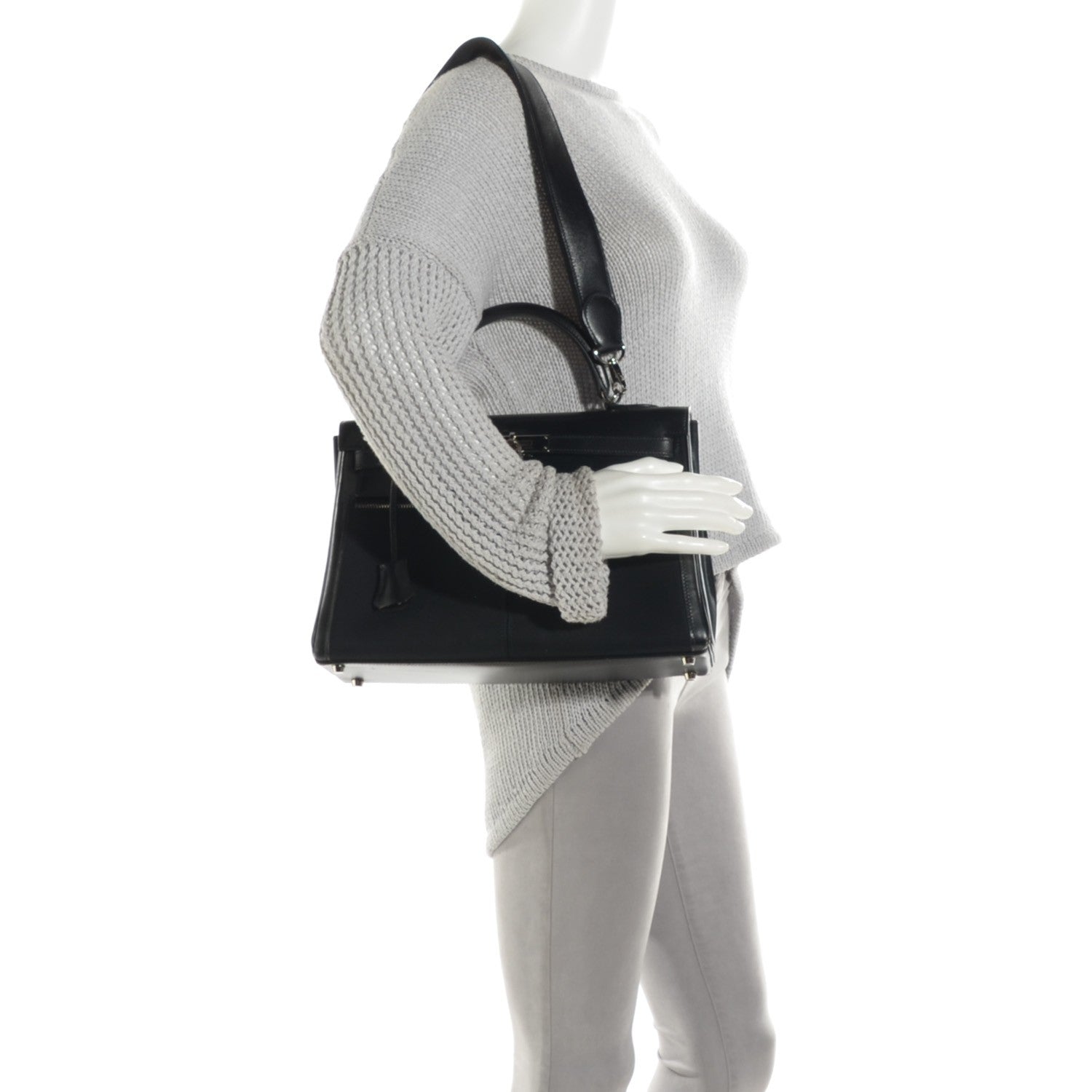 Hermes Box Toile Lakis Kelly 32 Black 2 of 19