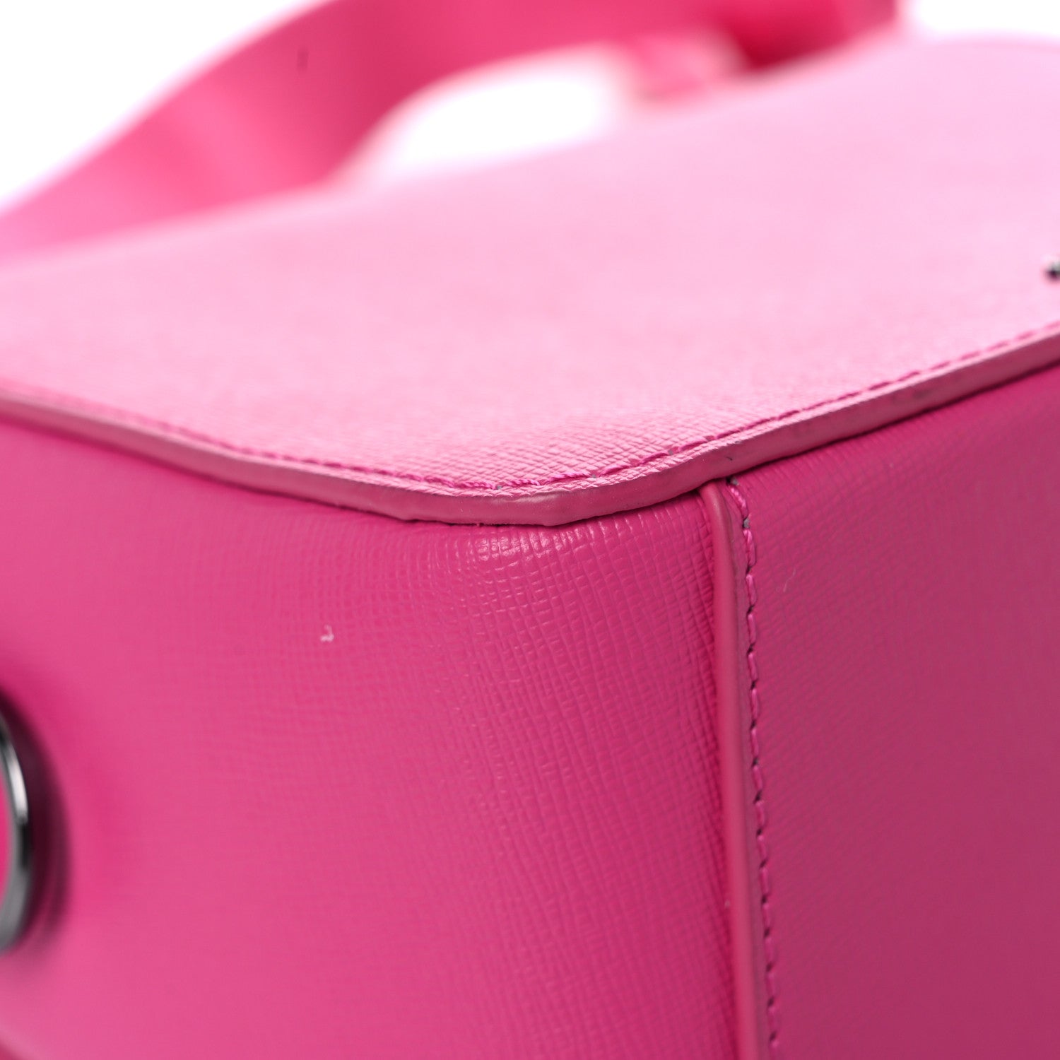 Off-White Saffiano Striped Mini Diag Binder Clip Bag Pink White 10 of 11